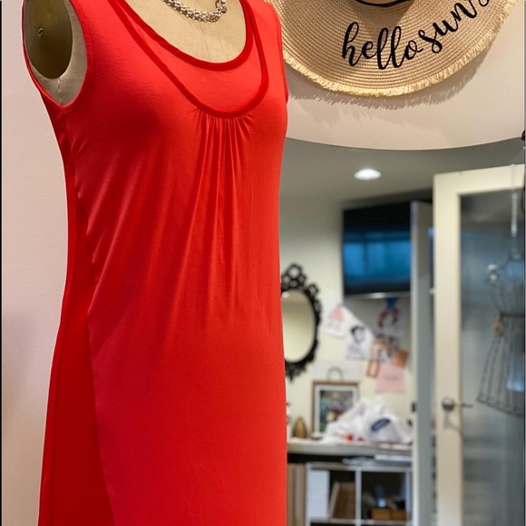 Covet sleeveless modal spandex summer vacation dress orange/red size XS - Picture 6 of 11
